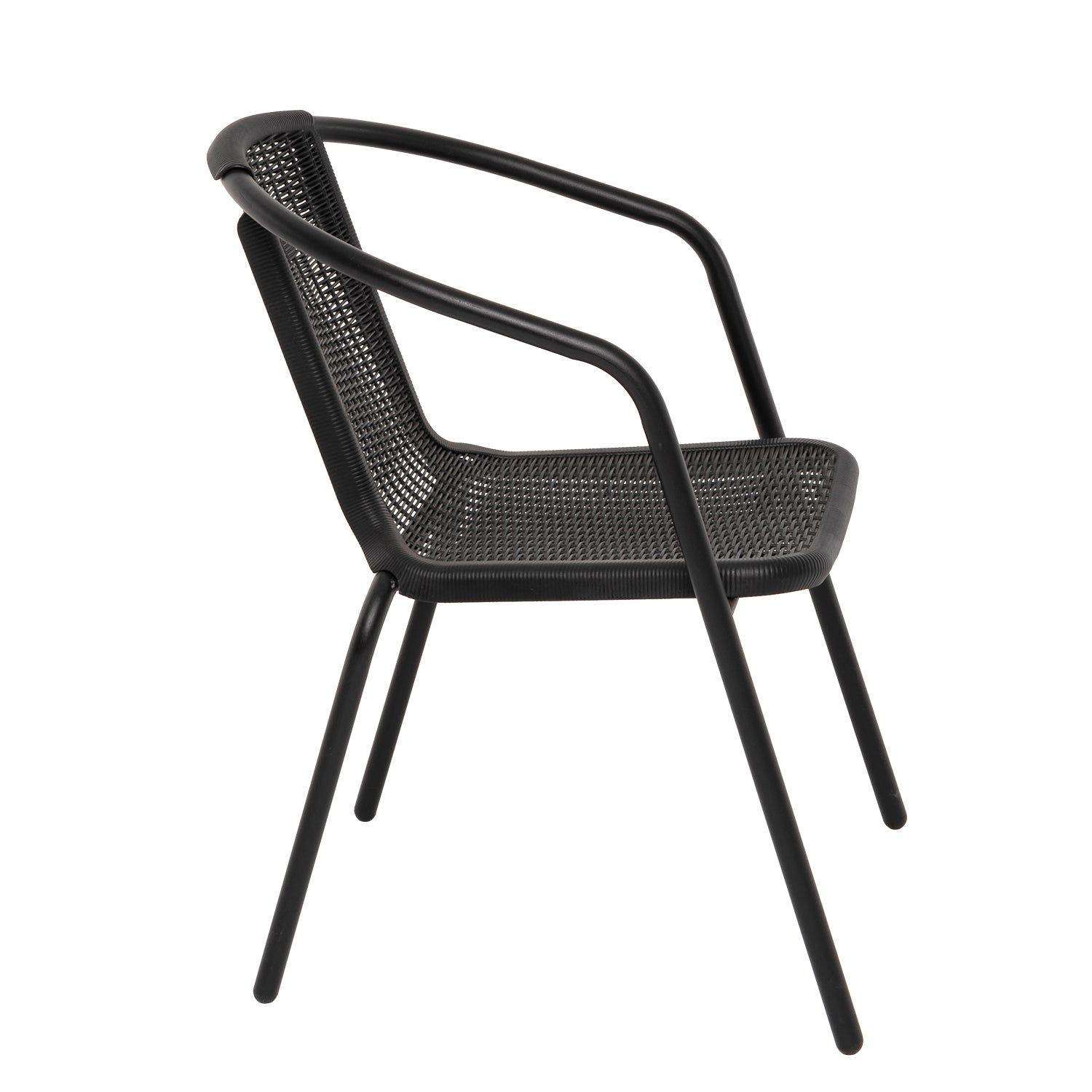 VESTIAMO CASA GIARDINO - Sedia da giardino in acciaio Nero - h72x59x55 cm